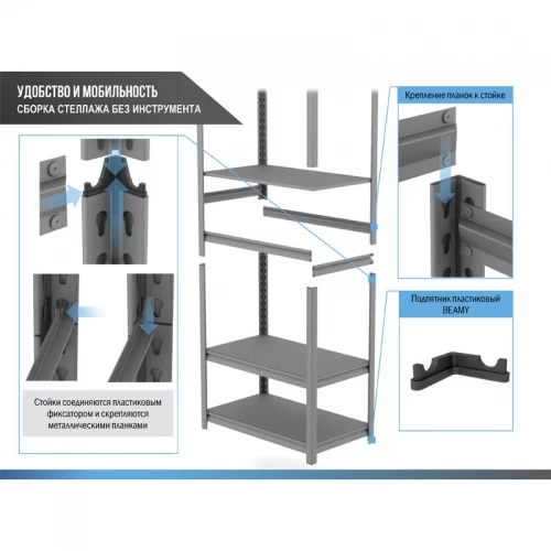 Стеллаж Beamy 800x600x400/4